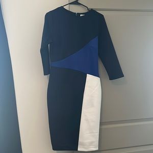 Blue and White Color-block New York & Company Dress